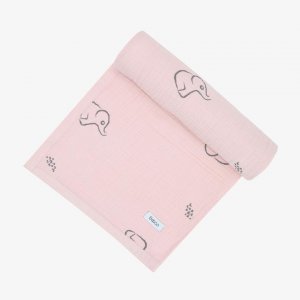 Pembe 4 katlı Muslin Battaniye